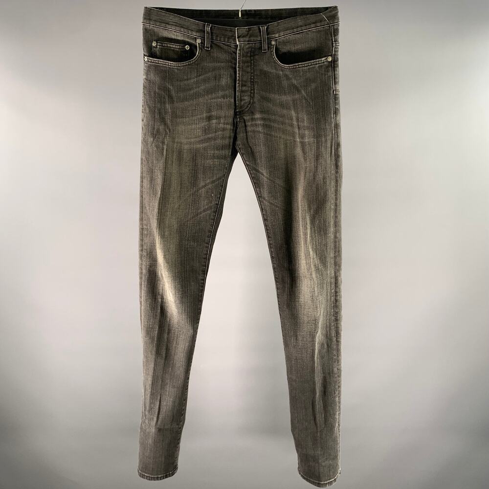 DIOR HOMME Size 31 Grey Wash Cotton Skinny Fit Jeans